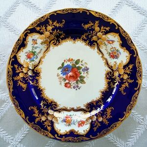 Aynsley ARISTOCRAT Cobalt Blue porcelain china plate.